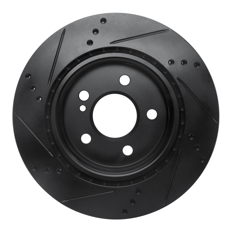 Mercedes-Benz CLA250 Brake Rotor (1) - Rear Right - R1 Concepts - Drilled & Slotted - Black - `14-`19